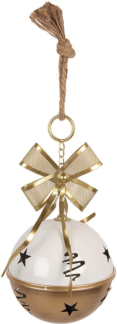 Clayre & Eef Kerstdecoratie Beeld Bel Ø 19x45 cm Goudkleurig Metaal