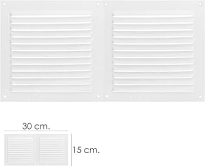 Ventilatierooster Dubbel 30 x 15 cm - Wit