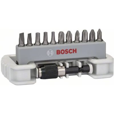 Bosch Accessories 2608522130 Bitset 12-delig Plat, Kruiskop Phillips, Kruiskop Pozidriv, Binnen-zesrond (TX)