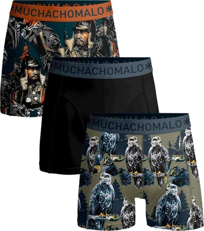 Muchachomalo Heren Boxershorts 3 Pack - Normale Lengte - L - 95% Katoen - Mannen Onderbroek met Zachte Elastische Tailleband