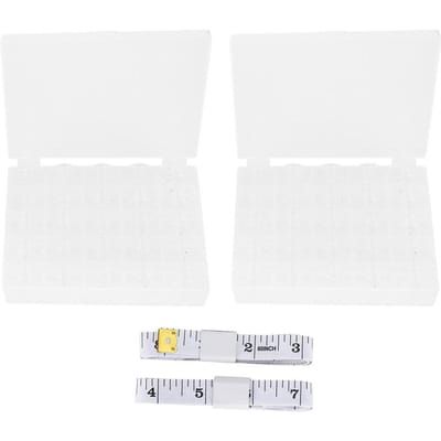 50 stuks Transparante Lege Spoelen Naaimachine Spoelen met Plastic Doos Huis Naaibenodigdheden white