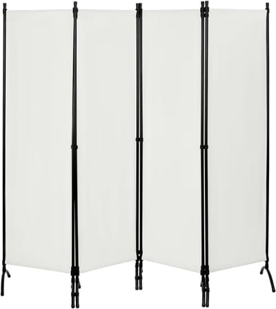 Opvouwbare Scheidingswand met 4 Panelen - Voor Balkon, Tuin, Slaapkamer en Kantoor - Vrijstaand Privacyscherm - Zonwering 224×182 cm