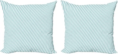 ABAKUHAUS Decoratieve Kussenhoes met Strepen (Set van 2), Zachte Schuine Lijnen, Modern Accent met Dubbelzijdige Digitale Print, 50x50 cm, Lichtblauw & Wit