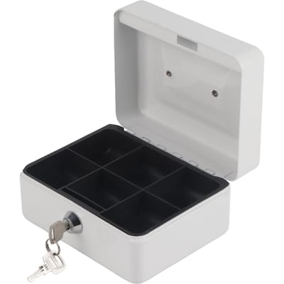 1 mini coffre-fort portable en fer verrouillable pour argent liquide et pièces de monnaie (blanc) gray