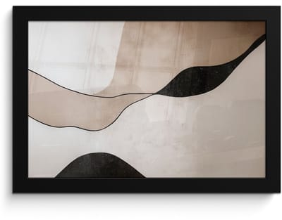 Poster in lijst - Fotolijst 30x20 cm - Posters - Contourlijnen - Abstracte landschap - Posterlijst zwart - Decoratie - Wanddecoratie woonkamer - Muurdecoratie slaapkamer