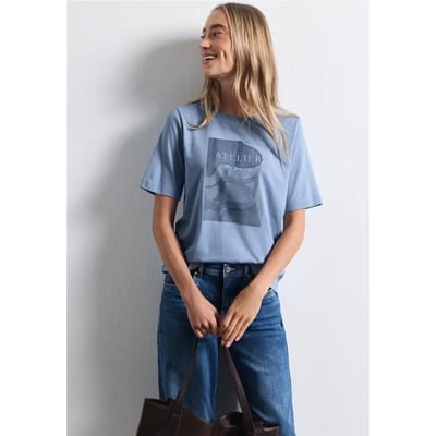 Shirt met ronde hals en fotoprint