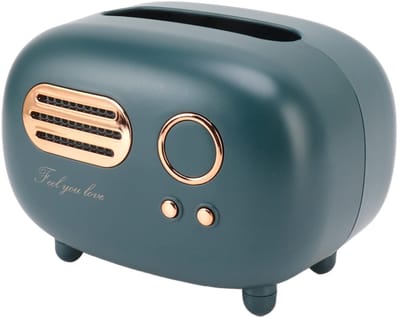 Dailygoods- Tissuebox Retro Radio Vorm - Multifunctionele Tissuebox Houder - Decoratieve Tissuedoos - Plastic Materiaal - Geschikt voor Badkamer/Slaapkamer