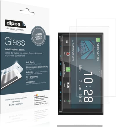 dipos – 2x Matte Pantserfolie geschikt voor Kenwood DNX9190DABS | 9H Screenprotector
