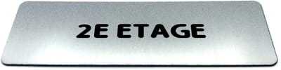 Deurbordje RVS-Look met tekst 2e etage - Ronde letter - Formaat 150 mm x 50 mm x 1,6 mm - Zelfklevend | Geborstelde RVS-look toplaag | Gratis Verzending | Decoporta