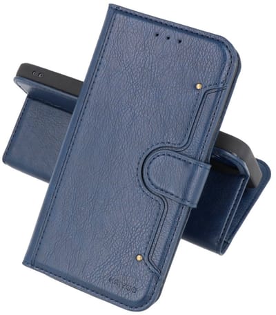 KAIYUE - Luxe Portemonnee Hoesje - Pasjeshouder Telefoonhoesje - Wallet Case - Geschikt voor iPhone 12 Pro Max - Navy