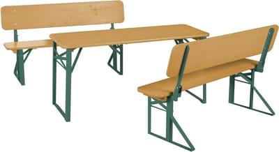 Kinderzitgroep - Picknicktafel set - Buitenfeestjes organiseren - Opklapbaar en FSC-hout - Tafel 109 cm - Natuurlijk Groen