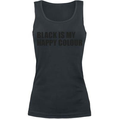 Sprüche - Fun Top - Black Is My Happy Colour - S tot XXL - voor Vrouwen - zwart