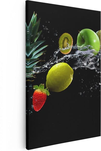 Artaza Canvas Schilderij Ananas - 20x30 cm - Klein - Wanddecoratie Keuken - Muurdecoratie Fruit - Schilderijen Op Canvas