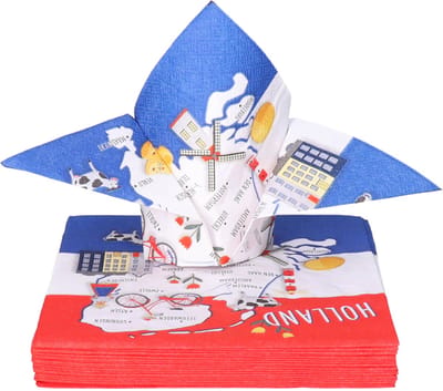 Ambiente Tafel diner servetten - Nederland/Holland thema - 40x stuks - 33 x 33 cm - Souveniers - Landen