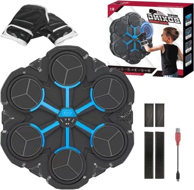 Muziek Boksmachine - Wandtrainer Reactie - Fitness Thuis - Dynamische Lichtgeluiden - 35 cm breed - Zwart
