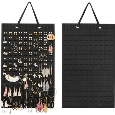 Dubbele Wandmontage Sieradentas Sieraden Display Vilt Oorbellen Opbergtas Ketting Ring Sieraden Organizer Verpakking