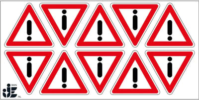 Let op gevaar sticker - J37 | 5 cm - 10 stuks per vel