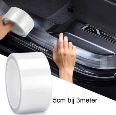 medj-auto autodeur bumper kofferbak beschermer bescherming folie rol 5CM bij 3 M