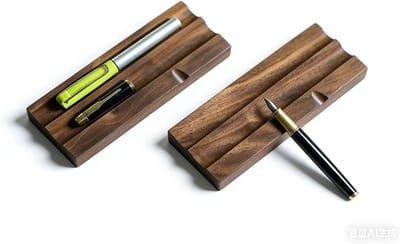 Bureau pennenhouder - Kantoor organizer - Bureau opruimen - Walnoothouten design - 18x10x2 cm - Natuurlijk hout