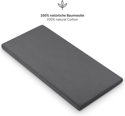 Laleni Jersey Baby/Kind Hoeslaken - Actief Ademend - Oeko-Tex Certificeerd - Babybed, Wieg, Kinderbed 100 x 100 x 10cm, antraciet, vierkant, set van 2
