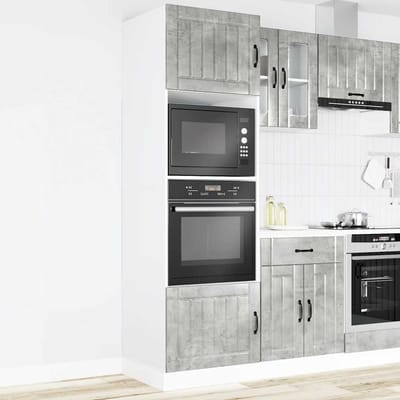 vidaXL - Ovenkasten - 2 - st - Lucca - bewerkt - hout - betongrijs