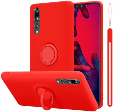 Cadorabo Hoesje geschikt voor Huawei P20 PRO / P20 PLUS in LIQUID ROOD - Beschermhoes van flexibel TPU silicone Case Cover met ring
