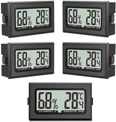 Mini Digitale Thermometer en Hygrometer Set voor Binnen en Buiten, 5 Stuks