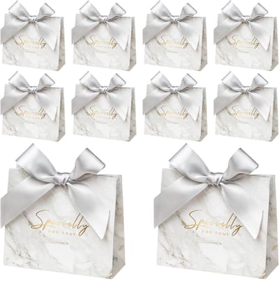 Dailygoods- Cadeauzakjes 10 stuks - Mini-snoepzakken - Waterdicht kraftpapier - Bruiloft/Verjaardag - Opvouwbare bodem - Duurzaam met opdruk - Snoepzakjes