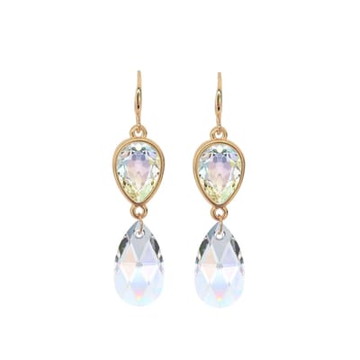 Party Sparkle Crystal AB - oorhangers - 18 karaats verguld