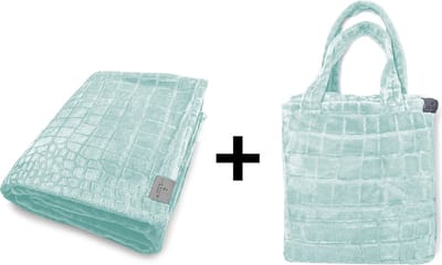 LINNICK Flanel Fleece Deken Crocodile - Soft Green - 200x220cm - Fleece Plaid - Fleece Deken 200x220