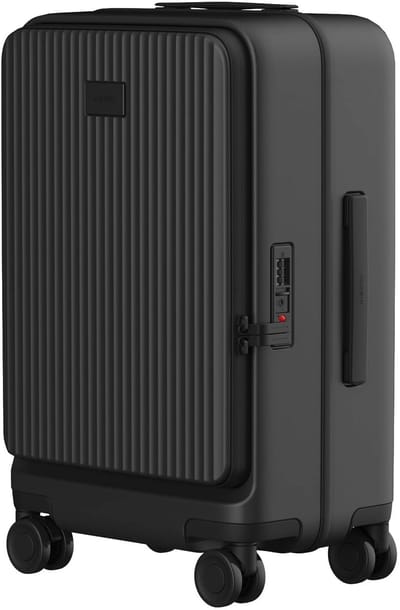 Xiaomi Front Opening Koffer 20 inch – Harde Reiskoffer met Frontale Opening, Polycarbonaat Shell, TSA-slot, 360° Spinner Wielen en 1:9 Slim Compartiment – Zwart