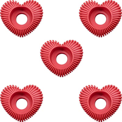 Waxinelichthouder Hart Gestreept - Rood - 3d geprint - Geschikt voor LED waxinelichtjes – Moderne woonaccessoire – Stijlvolle waxinelichthouder - 5 stuks