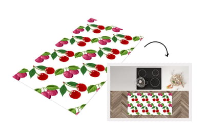 Keukenloper - Loper keuken - Kersen - Patronen - Fruit - 120x60 cm - Keukenloper vinyl