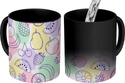 Magische Mok - Foto op Warmte Mokken - Koffiemok - Patroon - Eten - Zomer - Magic Mok - Beker - 350 ML - Theemok