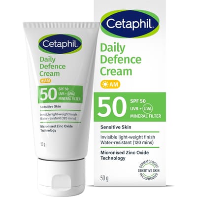Cetaphil Daily Defence Cream SPF50 with UVA/UVB Filters for Sensitive Skin 50g