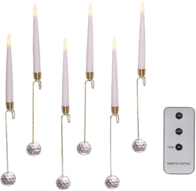 Home & Marker - 6 Stuks LED Kaarsen - Vlamloze Kerstboomverlichting - Met Afstandsbediening - Kristallen Haakjes - CANDLEA