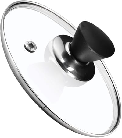 KADAX Pan deksel, universeel deksel van glas met zwarte matte handgreep, hittebestendig deksel in verschillende maten, pannendeksel, glazen deksel voor pan, pan (20 cm)