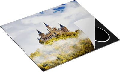Chefcare Inductie Beschermer Kasteel op de Berg in het Bos - 60x50 cm - Afdekplaat Inductie - Kookplaat Beschermer - Inductie Mat