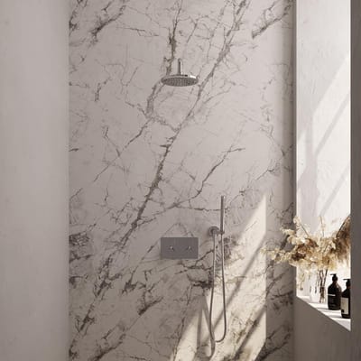 Brauer Chrome Edition Thermostatische Regendoucheset Inbouw - Hoofddouche 20 cm - Gebogen Wandarm - Met Drukknoppen - Handdouche Staaf - Doucheslang - Wandaansluitbocht - Chroom