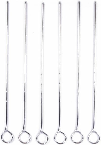 Benson Barbecue spiezen - 18x - metaal - 28 cm - BBQ vleespennen