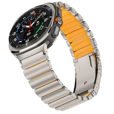 Dailygoods- Horlogeband Titanium - Verstelbare Armband - Hybride Siliconen Voering - Antislip - Lichtgewicht - Draagcomfort - Horlogearmband