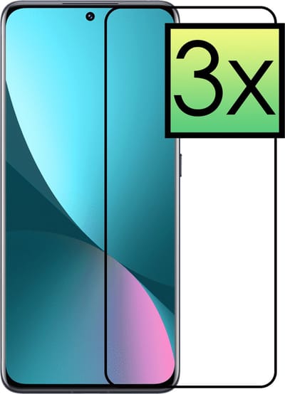 Screenprotector - 3 Stuks - Geschikt voor Xiaomi 12X - Full Cover - Beschermglas - Gehard Glas - Tempered Glass - Screen Protector