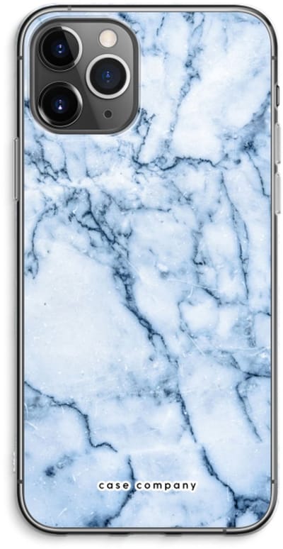 Case Company® - Hoesje geschikt voor iPhone 11 Pro Max hoesje - Blauw marmer - Soft Cover Telefoonhoesje - Bescherming aan alle Kanten en Schermrand