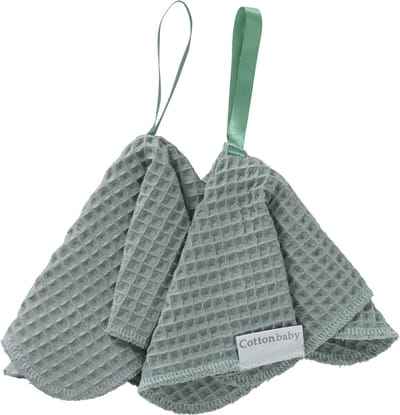 Cottonbaby speendoekje - wafel - oudgroen - per set van 2 stuks