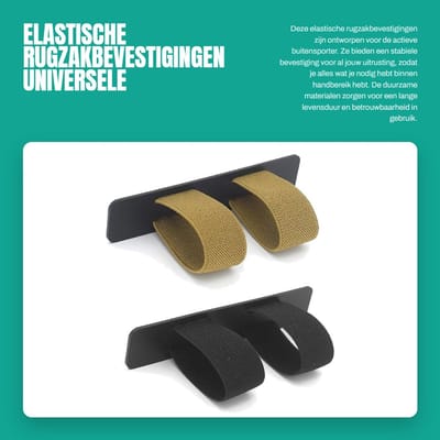 Dailygoods- Rugzakbevestigingen Universele maat - Elastische Bevestigingsriemen - Buitenuitrusting - 2 Stuks - Duurzaam - Stabiel Platform - Rugzakriemen