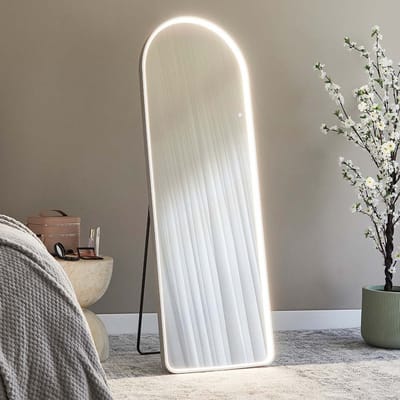 Milton & Oldbrook Staande Spiegel met Verlichting 50 x 160 cm Atrani Zilver