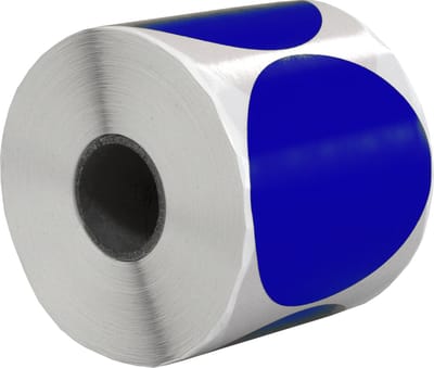 500 Etiketten Rond Blauw 65 mm op Rol - Sluitzegel - Markeringspunten - Blanco ronde stickers - DULA