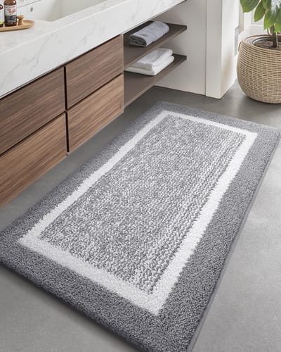 Zachte Microfiber Badmat 60 x 150cm, Antislip Badkamer Mat, Machinewasbaar en Waterabsorberend, Duurzaam en Comfortabel (Grijs)