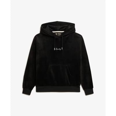 Superdry - Ruimvallende Country Club velours hoodie - Dames - Hoodies