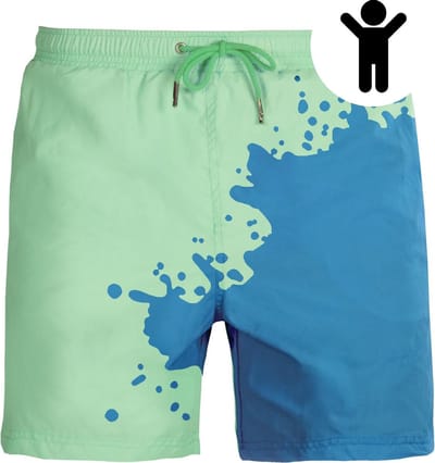 SEA'SONS - Zwembroek Jongens - Kleurveranderend - Sneldrogend - Blauw - Maat 98/104 (SEASONS - Kleur veranderend)